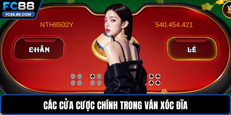 Các cửa cược chính trong ván xóc đĩa
